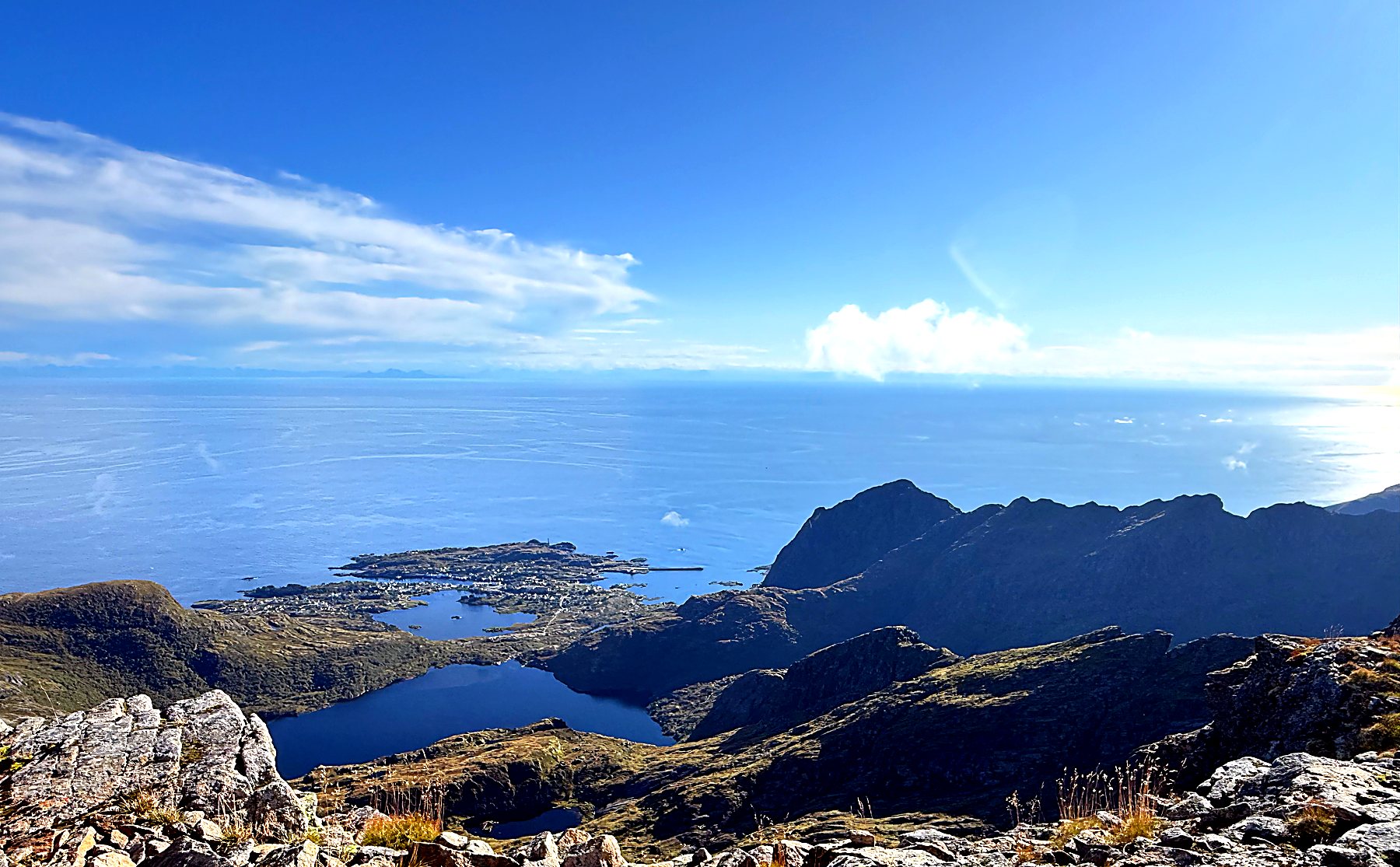 Støvla towering over Sørvågen in Lofoten