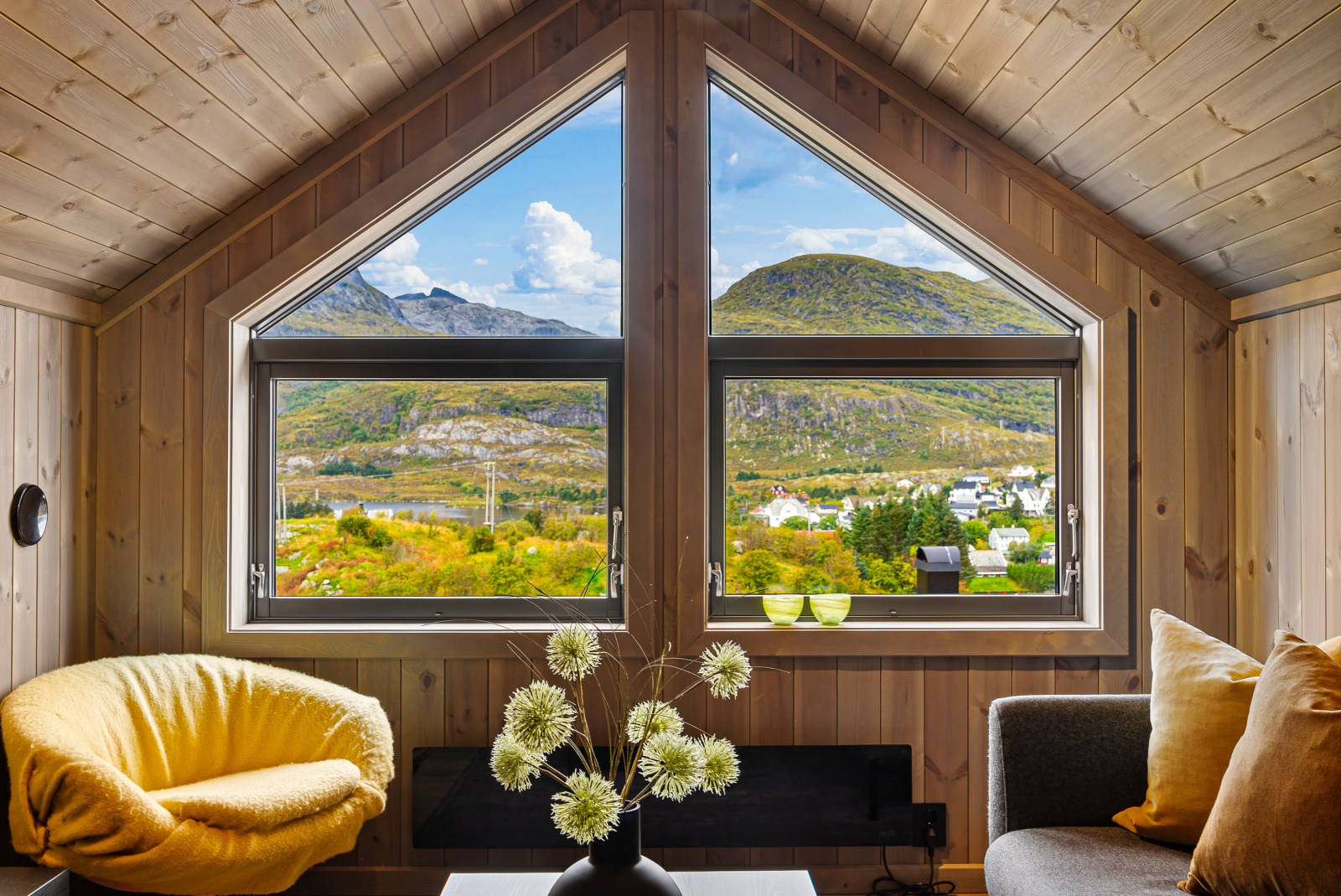 Loftstue med utsikt